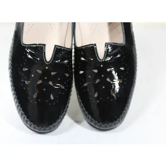 SAS Sonyo Slip-On Patent Leather Cut-Out Pumps Perforated Loafers Shoes 8M - Picture 3 of 7